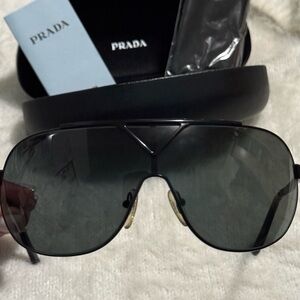 Vintage Prada shield black sunglasses